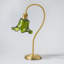 Lampe de table fleur en verre 18 po, lampe de chevet rétro en métal avec abat-jour floral