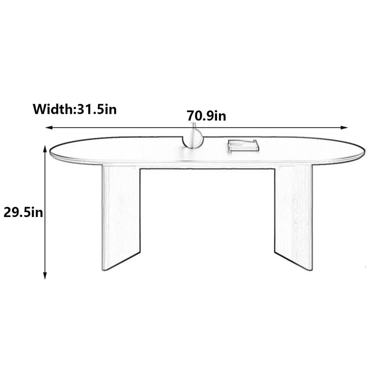 Table de salle à manger Retro, H 29,5 po x L 70,9 po x l 31,5 po, Beige