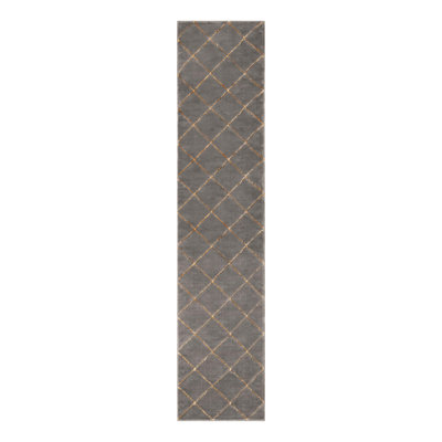 Latitude Run® Checks Novica Rug Gray and Gold