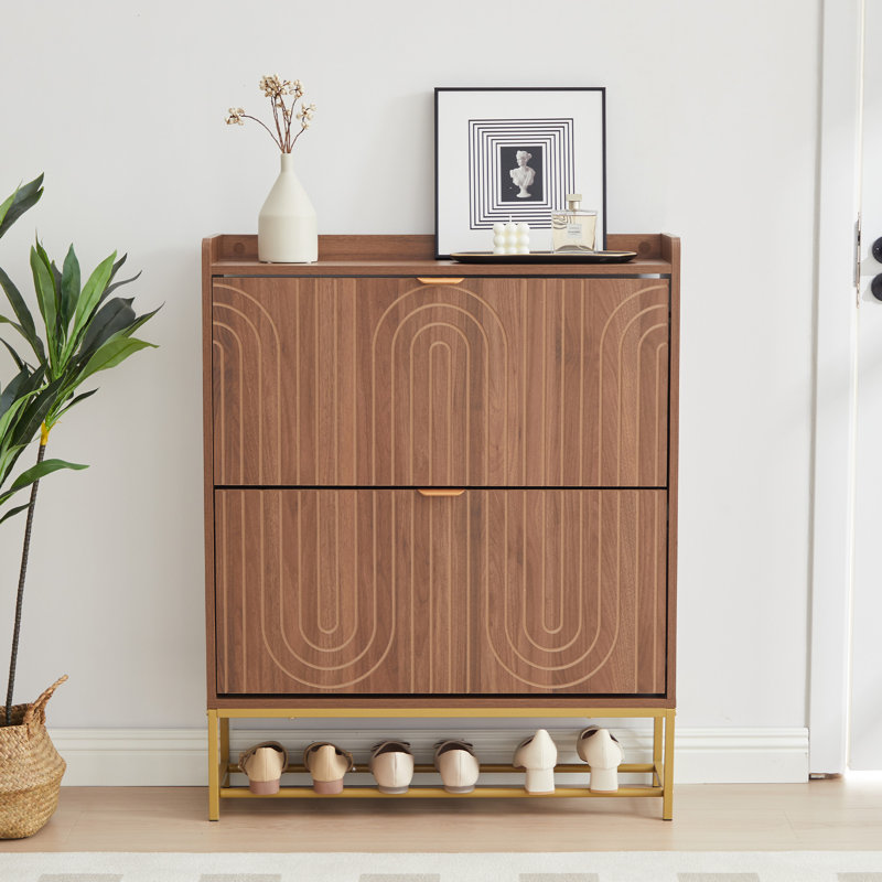 20 Pair Shoe Storage Cabinet, Walnut