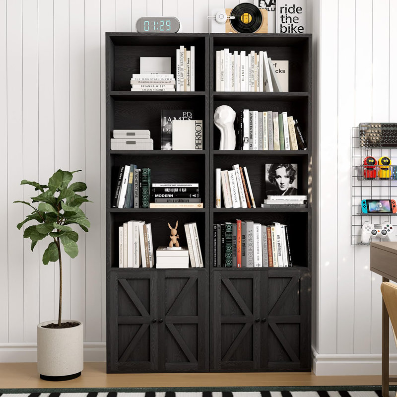 181cm H x 55.5cm W Standard Bookcase, Black
