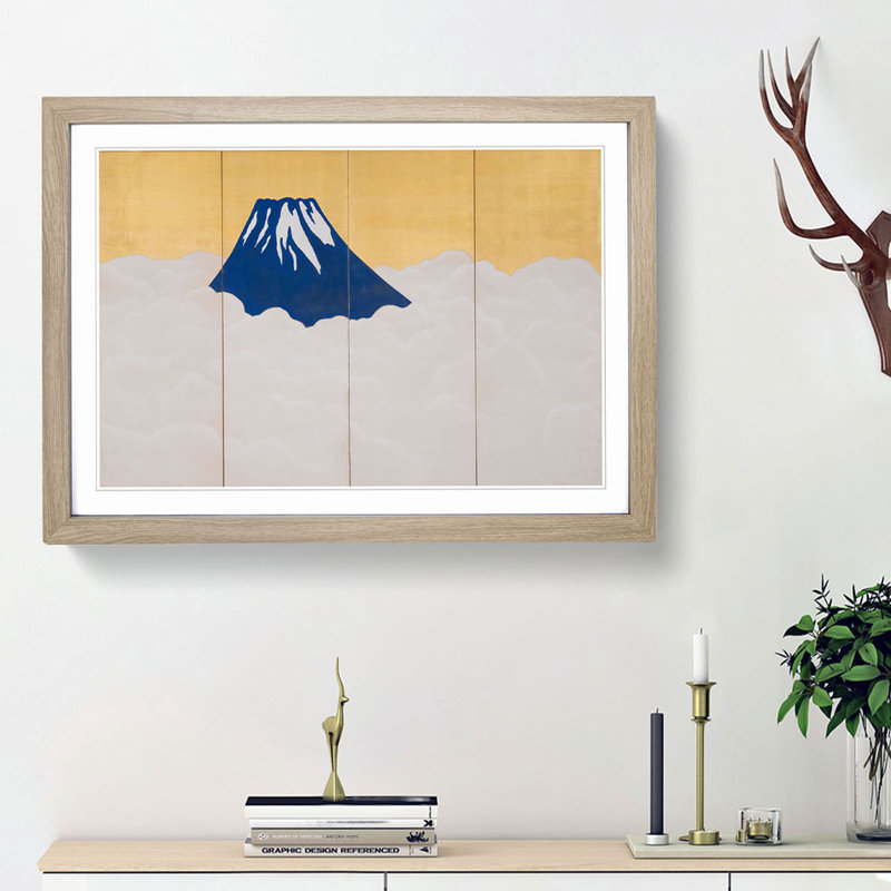 Mount Fuji by Yokoyama Taikan - Picture Frame Painting Print, 36cm H x 48cm W x 2cm D, Oak Framed