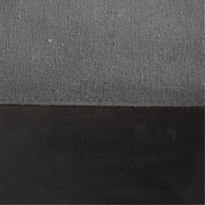 Toile en cuir noir et toile grise, Gris
