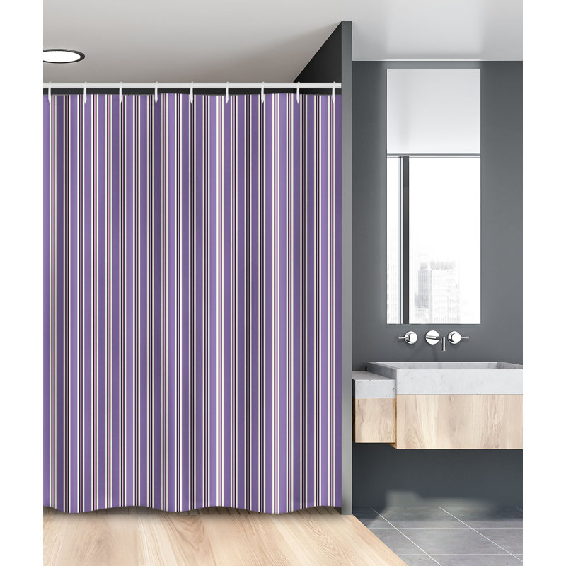 Striped Shower Curtain with Hooks Included, 78"H x 54"W