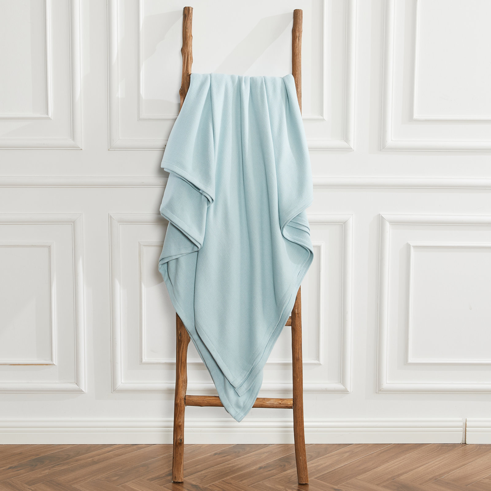 Diamond Rayon From Bamboo Cotton Blanket, Queen, Blue
