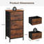 Commode 3 tiroirs avec plateau en bois, commode verticale en tissu pour chambre à coucher et garde-robe-129600855