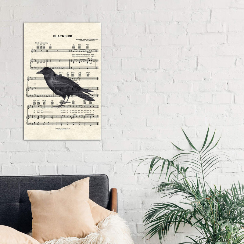 Blackbird With Large Bird - Wrapped Canvas Print, 101.6 cm H x 66.04 cm W x 3.175 cm D