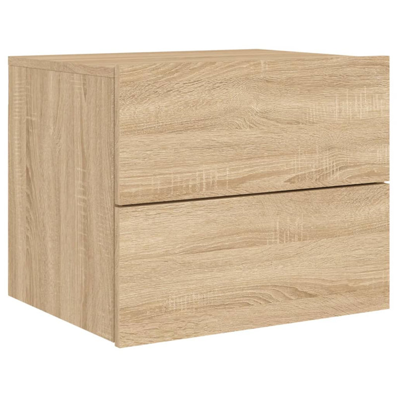 Bonts 50cm W Engineered Wood Bedside Table, Sonoma Oak, Set of 2