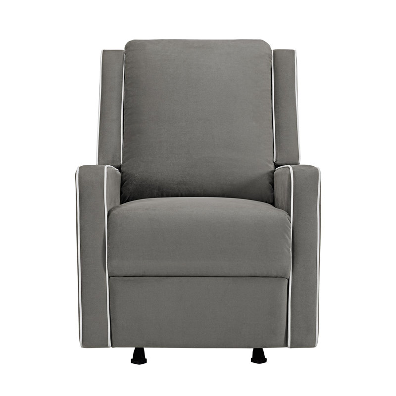 Sophie Upholstered Reclining Glider, Gray Linen