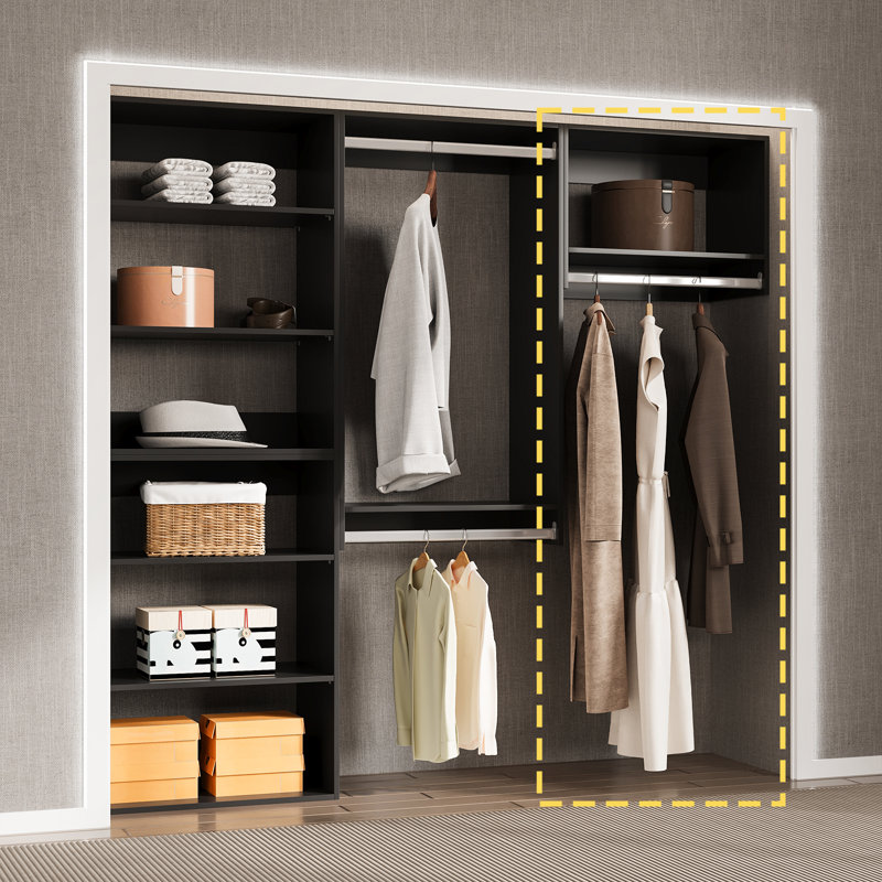 Système d'organisation pour garde-robe chic Chic Cove, Noir, noir, noir, noir, H 18 po x l 34,5 po x P 14 po
