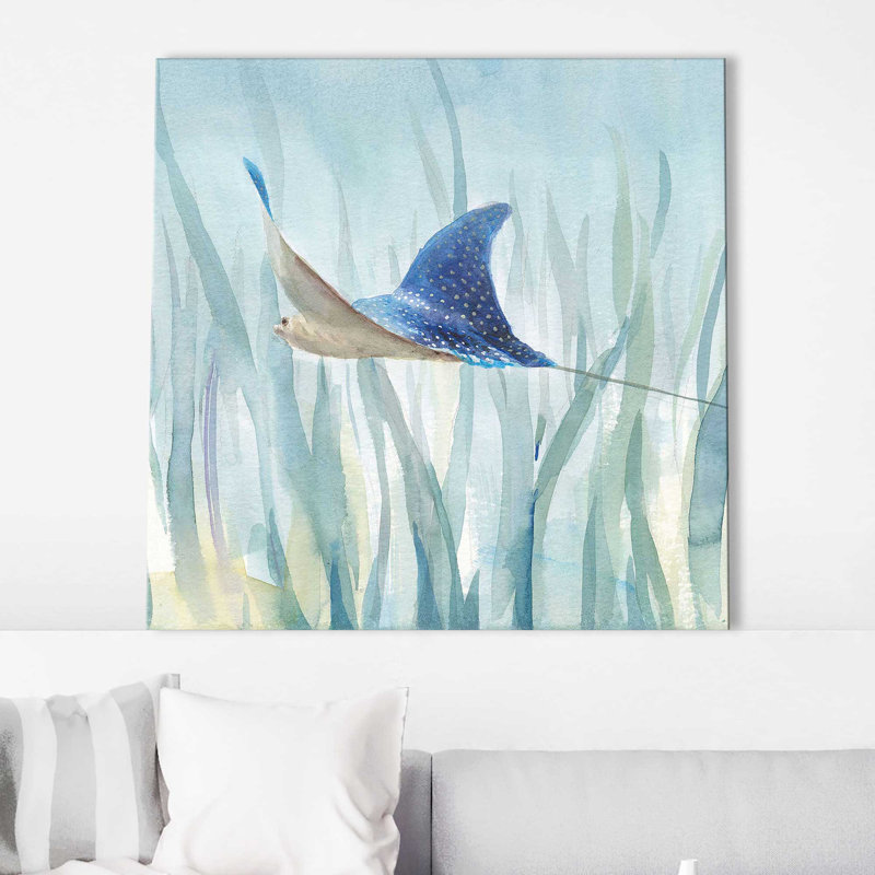 «Undersea Ray (Square)» par Danhui Nai, reproduction, Toile tendue, H 36 po x l 36 po x P 1,5 po