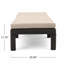 Chaise longue, structure brun foncé avec coussin beige