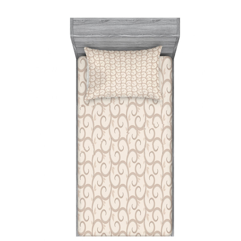 Microfiber Damask Sheet Set, Twin Sheet Set with Fitted Sheet