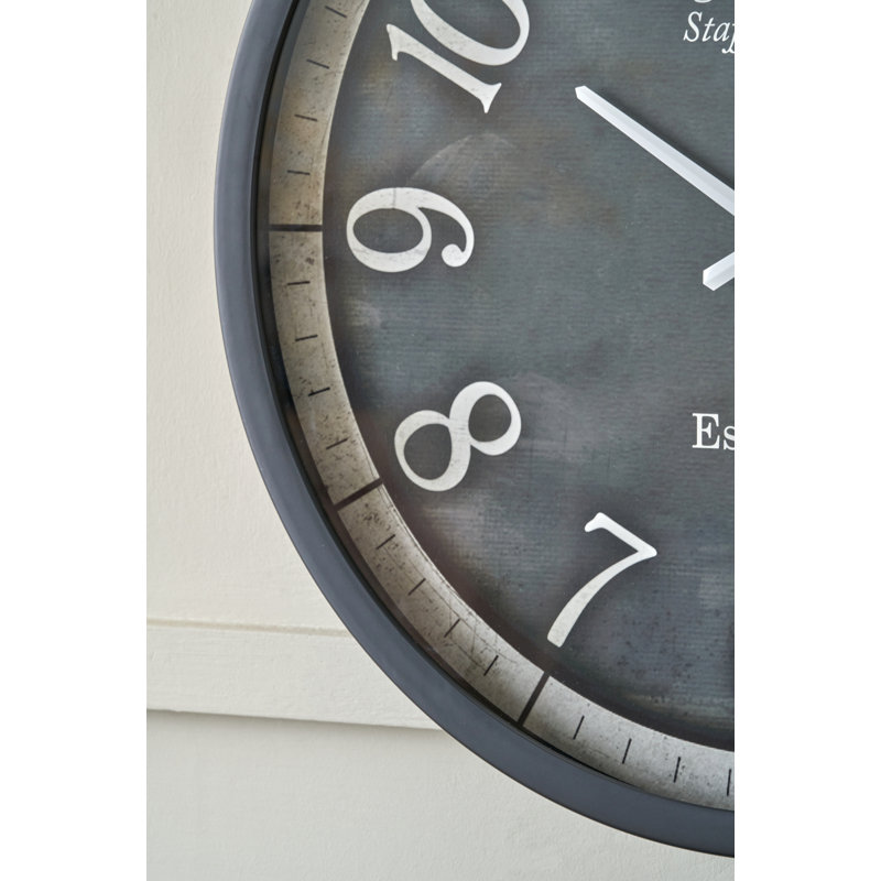 Analogue Wall Clock, Black Wood & Black Face