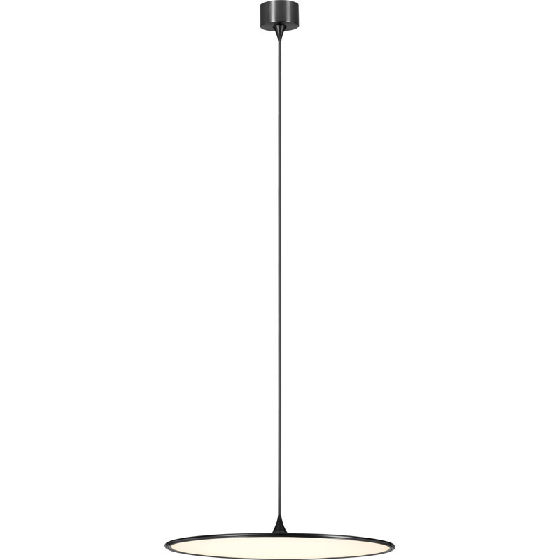 Luminaire suspendu à 1 lumière DEL Athalie, H 3,5 po x l 23,6 po x P 23,6 po, Gris foncé satiné