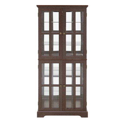 68.7" Tall Display Storage Cabinet With Glass Doors And LED Lights