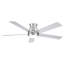 Ventilateur de plafond 52 po à profil bas en nickel brossé avec pales argentées