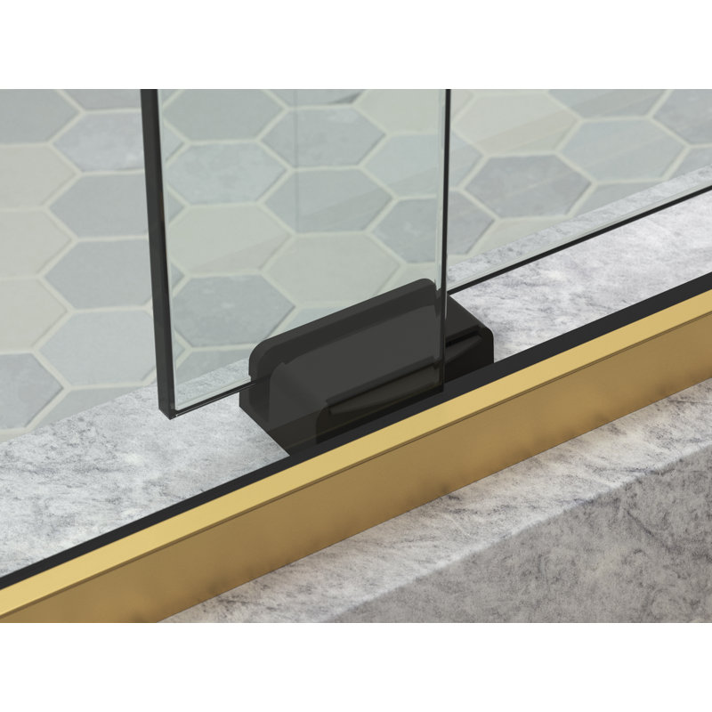 Levity Plus Less Sliding Shower Door, 77-9/16 In. H X 44-5/8 - 47-5/8 In. W, With 5/16 In.-Thick Crystal Clear Glass, Bronze