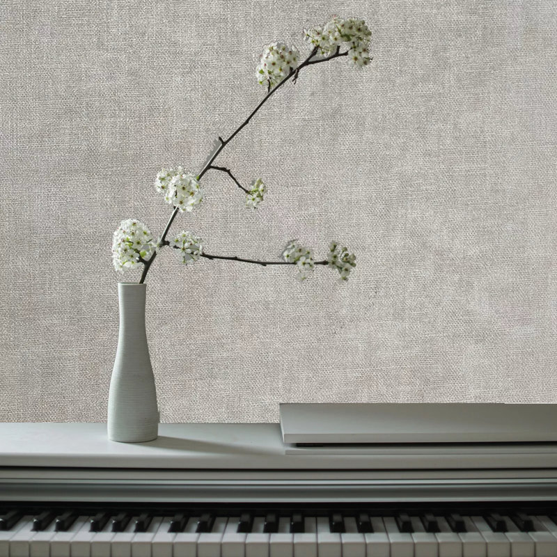Papier peint uni texturé taupe