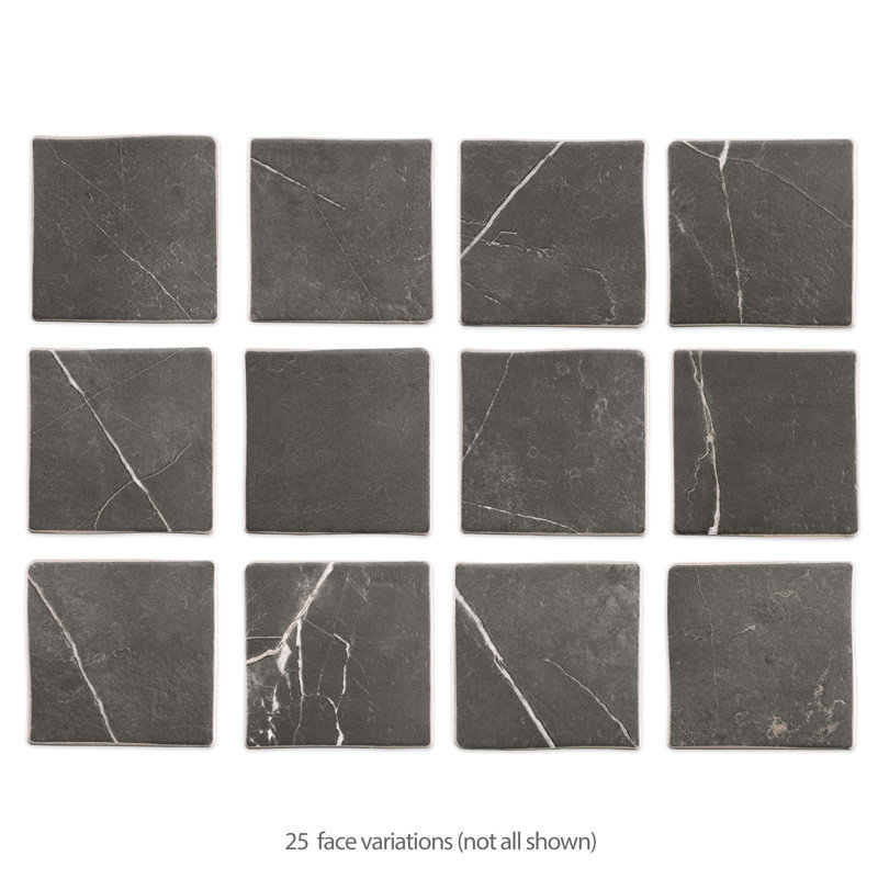 Istanbul 4-3/4 In. X 4-3/4 In. Porcelain Floor And Wall Tile, Black/Beige
