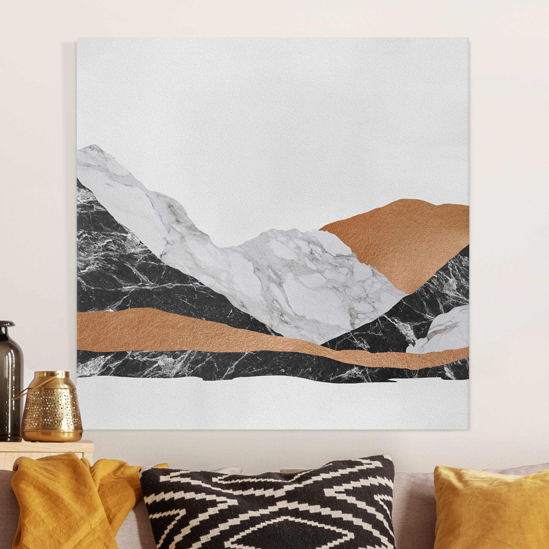 Leinwandbild Landscape in Marble and Copper