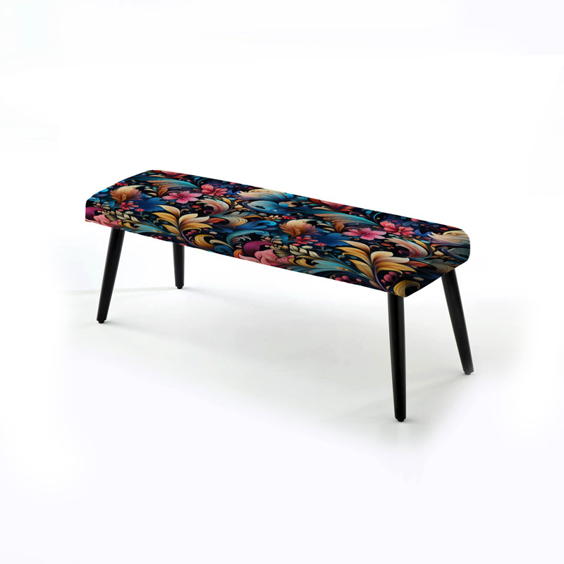 Motif Nomadic Vibes Paisley - Banc rembourré noir Paisley