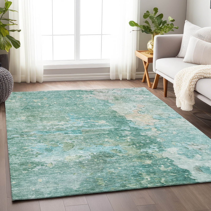 Tapis intérieur / extérieur vert Ellior , 9 pi x 12 pi