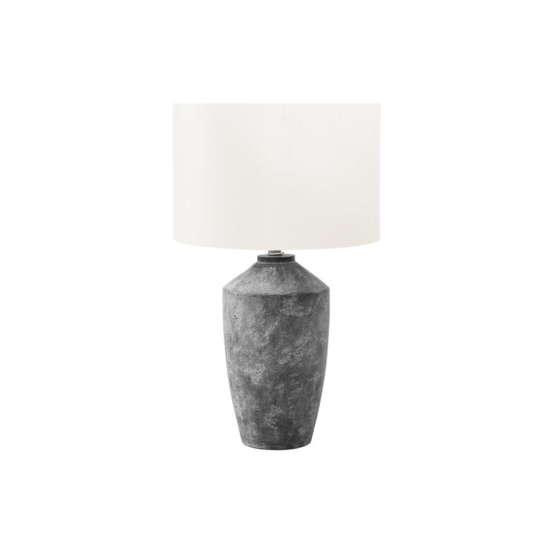 Lighting, 25"h, Table Lamp, Concrete, Ivory / Cream Shade, Contemporary, Modern, Grey