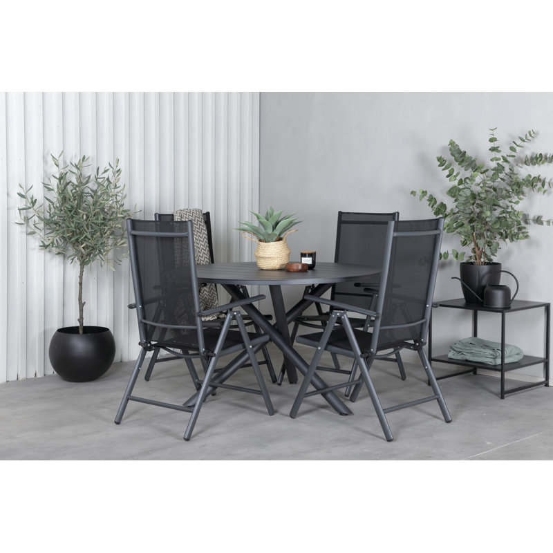 Staudt Dining Set, Black, Black, Black