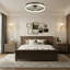 20 po Ventilateur de plafond intérieur noir de 5,5 po à 6 pales, à intensité variable, fixation murale à DEL avec télécommande-118370464