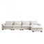 Grand canapé modulaire en forme de L avec repose-pieds avec rangement et 4 coussins de taille