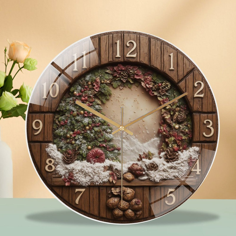 Horloge murale de Noël avec horloge murale 12 po