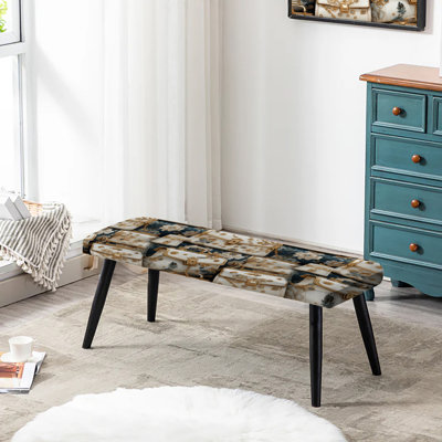 Banc rembourré noir Caddell