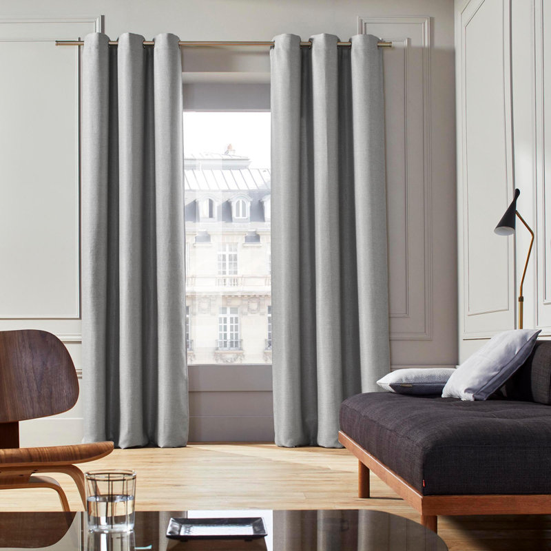 Hearns Room Darkening Single Curtain Panel, 140 W x 350 D cm, Pale Grey