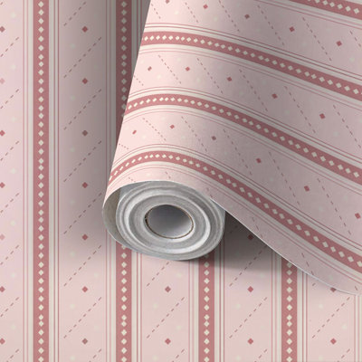 Peel and Stick Wallpaper Contact Paper Vintage Burgundy Beige Vertical Stripe Classic Retro Self Adhesive and Removable 17.7in x 118in(45x300cm)