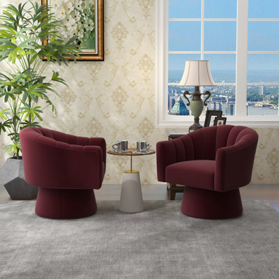 Fauteuil demi-tonneau pivotant de 25,2 po Iryanna