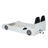 Wood Race Car-Shaped Platform Bed With LED And Upholstered Backrest