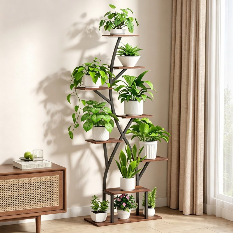 Corner Metal Display Shelves Plant Rack for Home Decor
