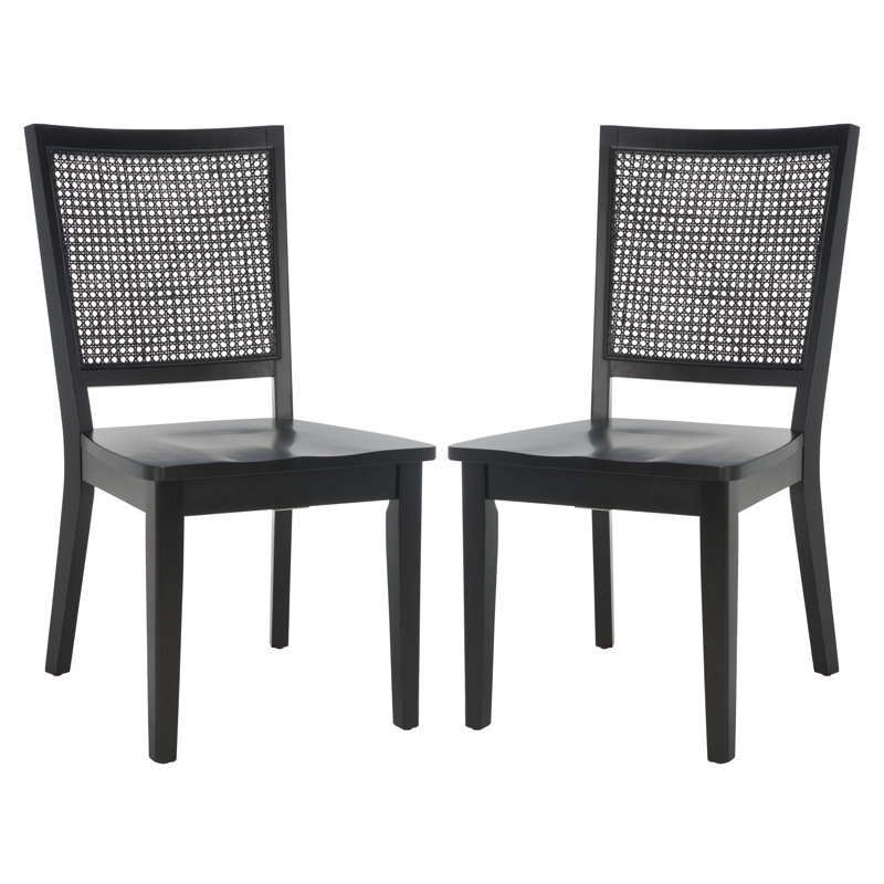 Karlie 18.9'' H Cane Back Side Chair, Black, Wooden, Black/Natural