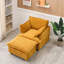 Velours côtelé jaune avec - Étude confortable en bois massif rembourré avec cadre en bois massif et coussins luxueux + panneau à base de bois-1340890080