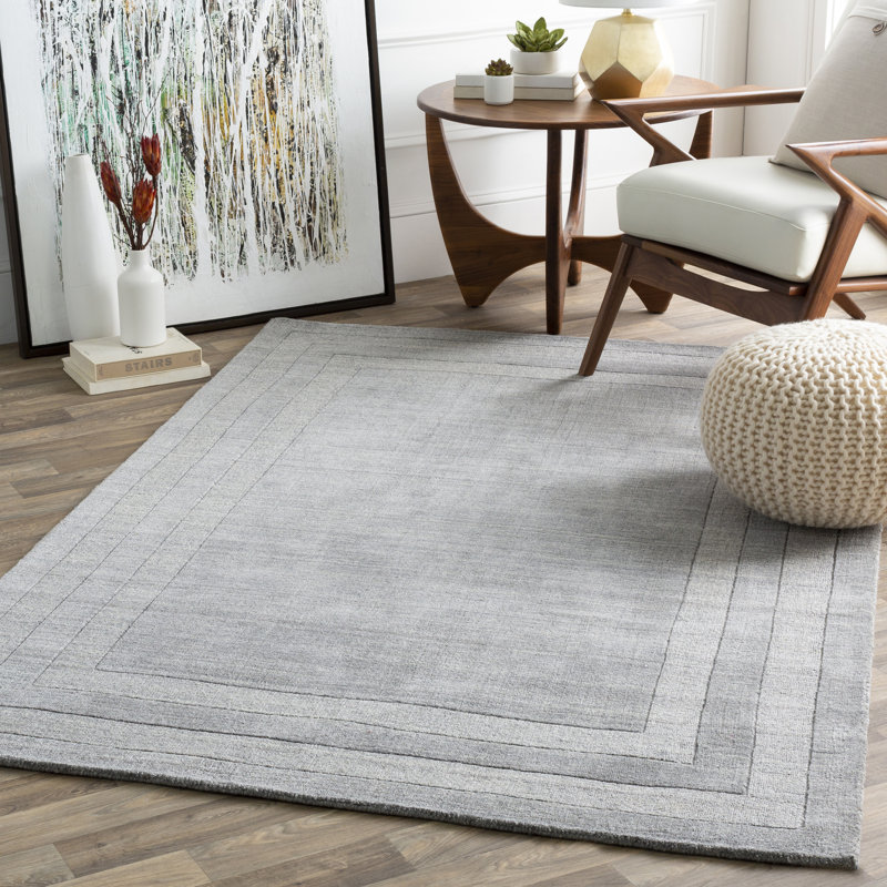 Pierson Handmade Tufted Medium Gray Rug, Rectangle 12' x 15'