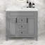Meuble-lavabo 36 po avec lavabo supérieur, armoire de rangement moderne avec 2 portes à fermeture douce et 2 tiroirs-1862546548