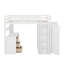 Lit mezzanine double avec tiroirs, bureau et garde-robe