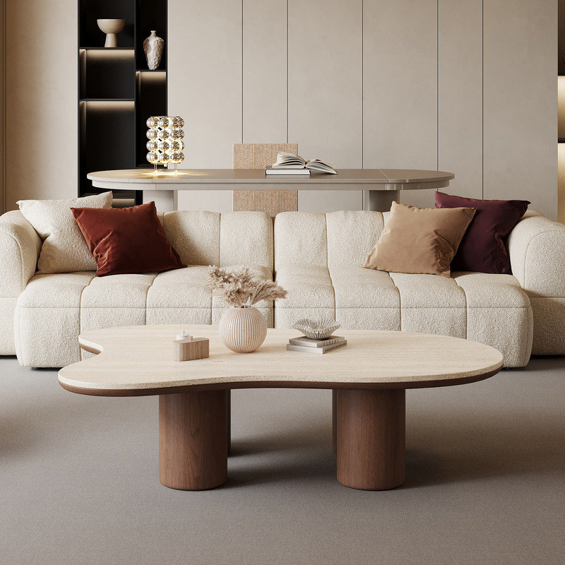 Masiyah 48" Stone Coffee Table by All Modern, Coffee Table — Modern and Contemporary style, in Stone and Faux Marble