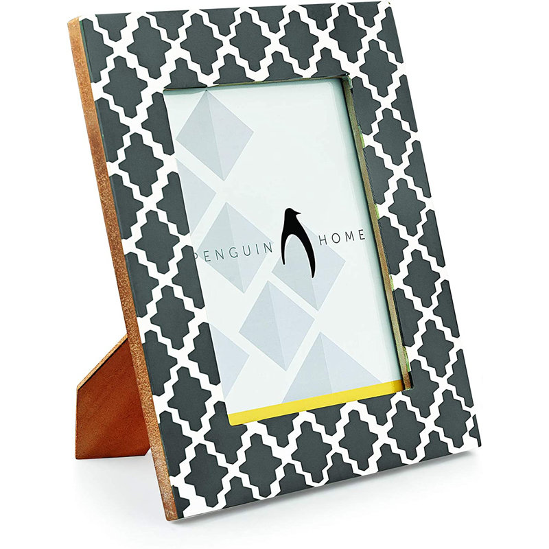 Bevelled Picture Frame, 21cm H x 16.7cm W x 21.7cm D, Grey