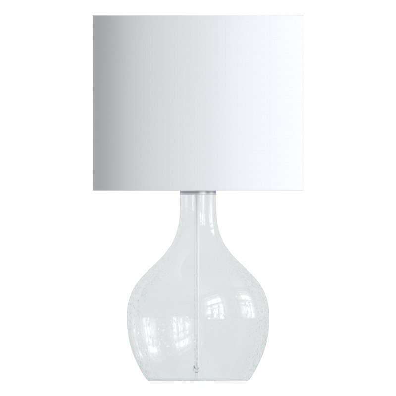  22.38" Clear Glass Modern Table Lamp For Living Room and Bedroom, Bubble