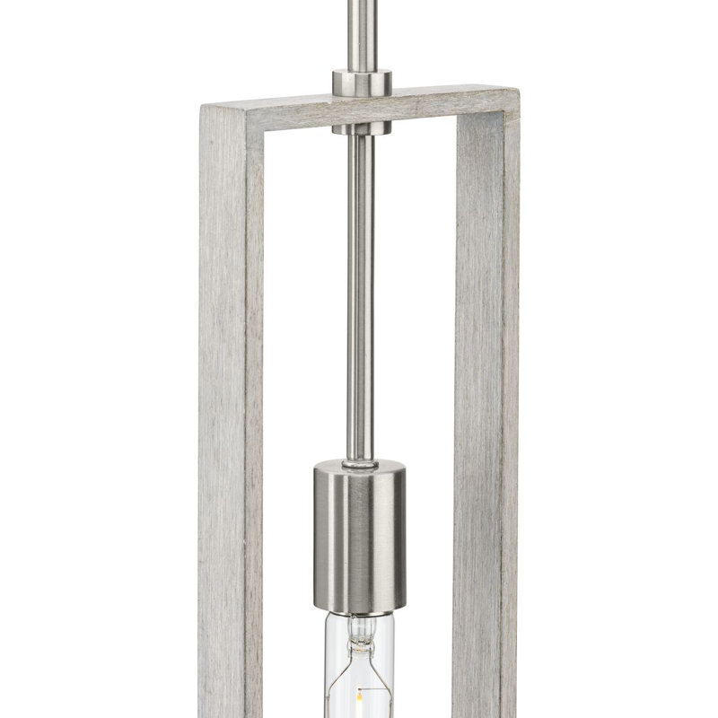 Boundary Brushed Nickel and Grey Washed Oak Pendant Light