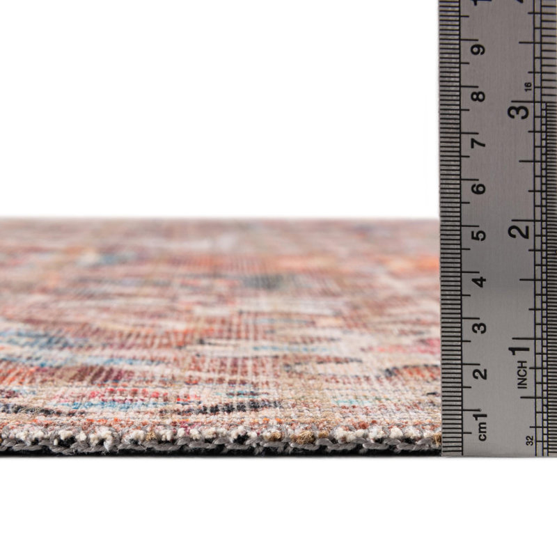 Engelhardt Washable Floral Indoor Rug, Rectangle 3'3" x 5'3"