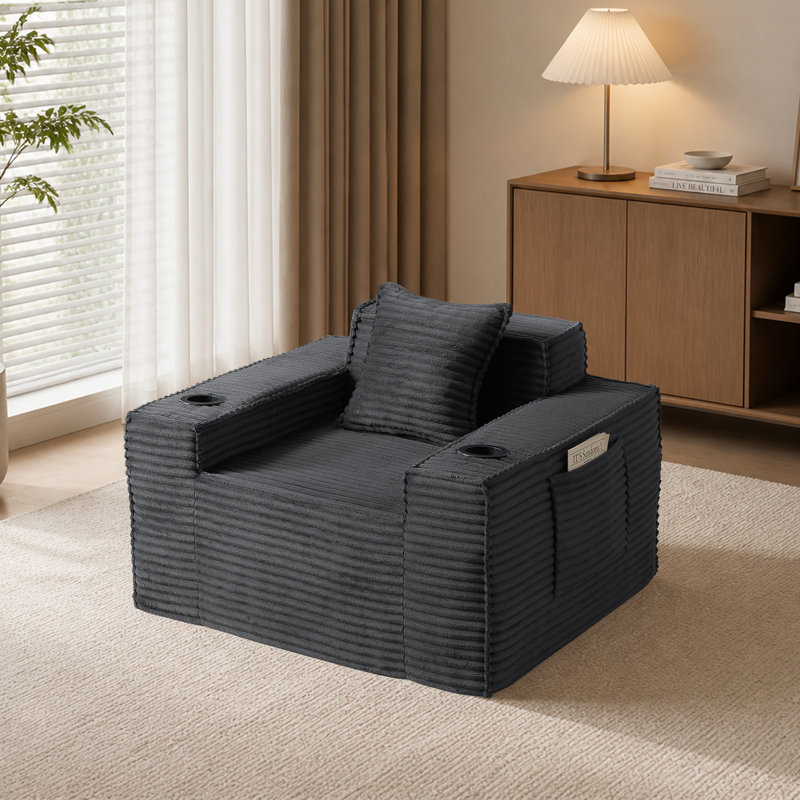 Canapé 43 po, Gris foncé