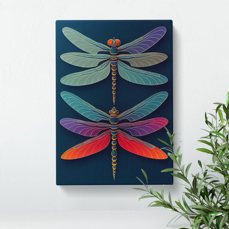 Unbelievable Dragonflies - Wall Art, Wrapped Canvas, 50cm H x 35cm W, No Matte